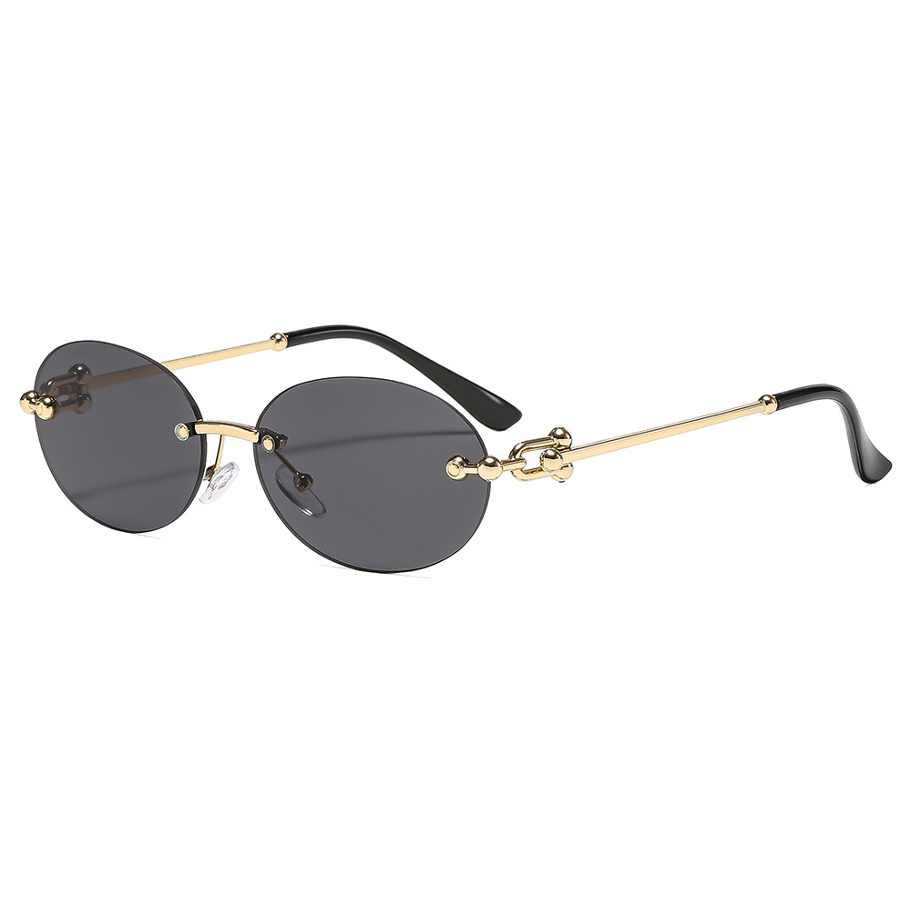 Street Fashion Brands - New Metal Frameless Oval Woman Sunglasses