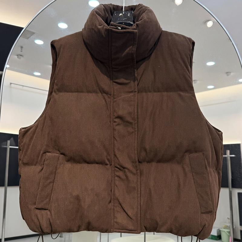 Puffer Vest Padded - Puffer Vest Women Stand Collar Short