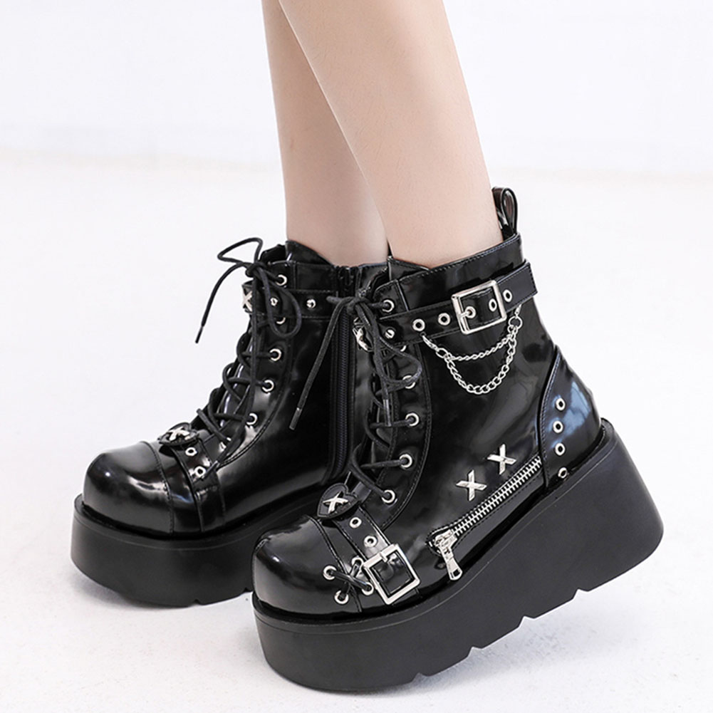 Street Fashion Brands - Brand New Ladies Goth Platform Ankle