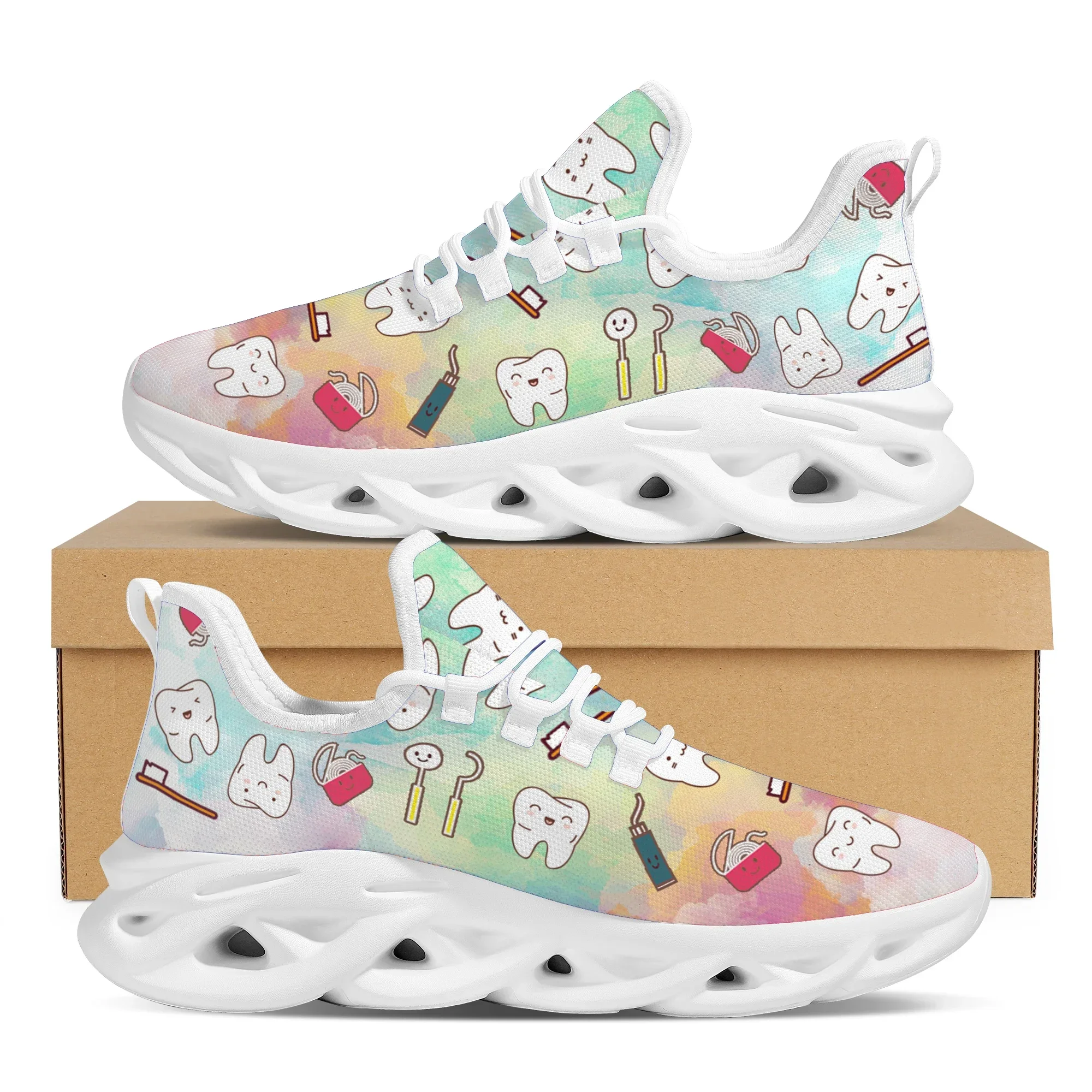 Street Fashion Walk - Dental Equipment Manga Print Ladies Flat