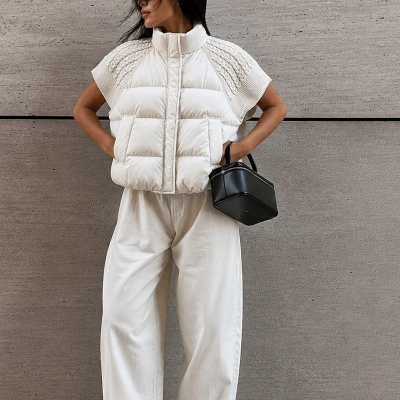 Women's Chic Cropped Puffer Ve - Puffer Vest Padded recension och pris