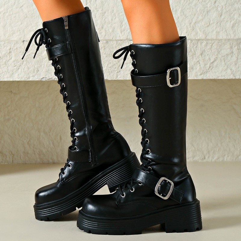 Platform Chunky Sole Women Kne - Street Fashion Punk recension och pris