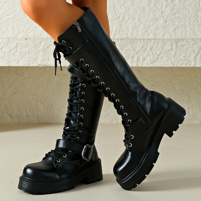 Platform Chunky Sole Women Kne - Street Fashion Punk recension och pris
