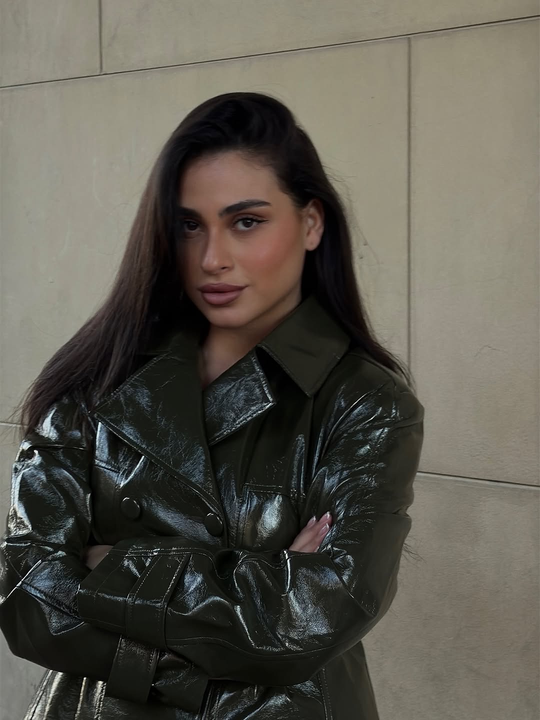 Dark Brown Patent Leather Skir - Street Fashion Jacket recension och pris