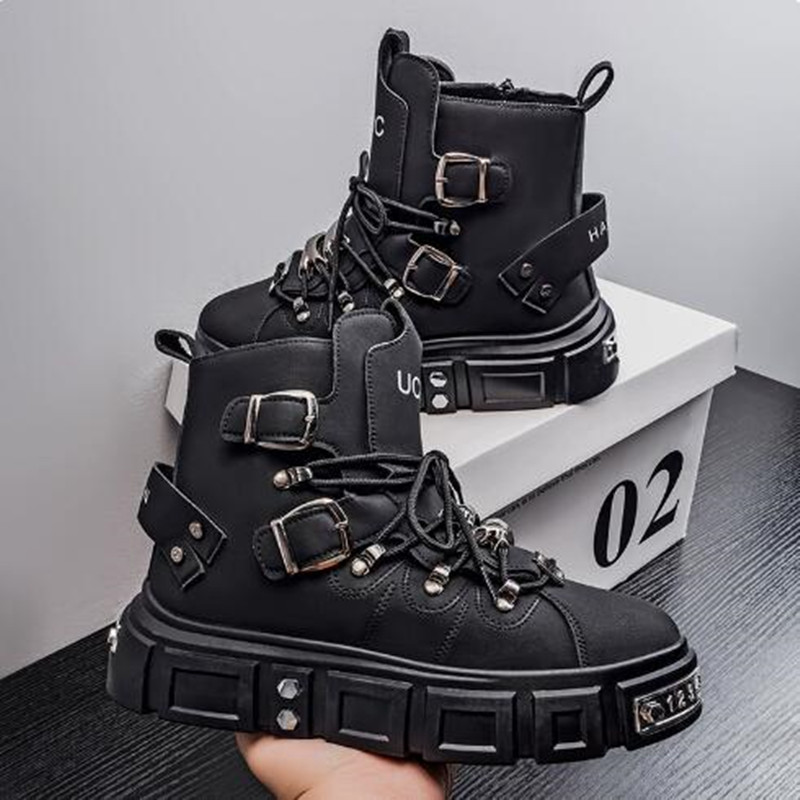 Luxury Rivet Black High top Sn - Street Fashion Punk recension och pris