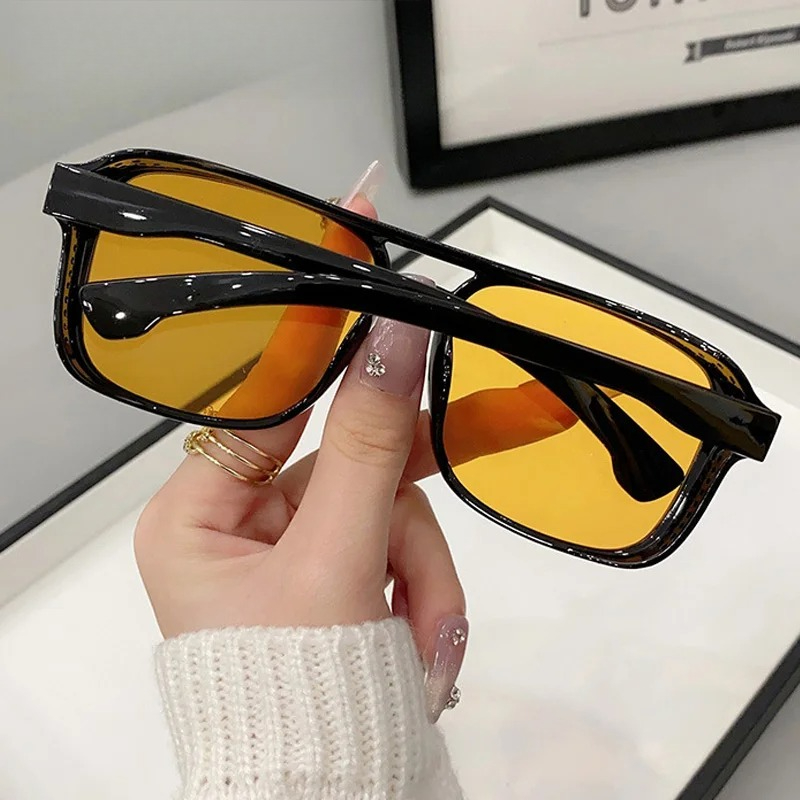 Square Double Bridges Sunglass - Street Fashion Glasses recension och pris