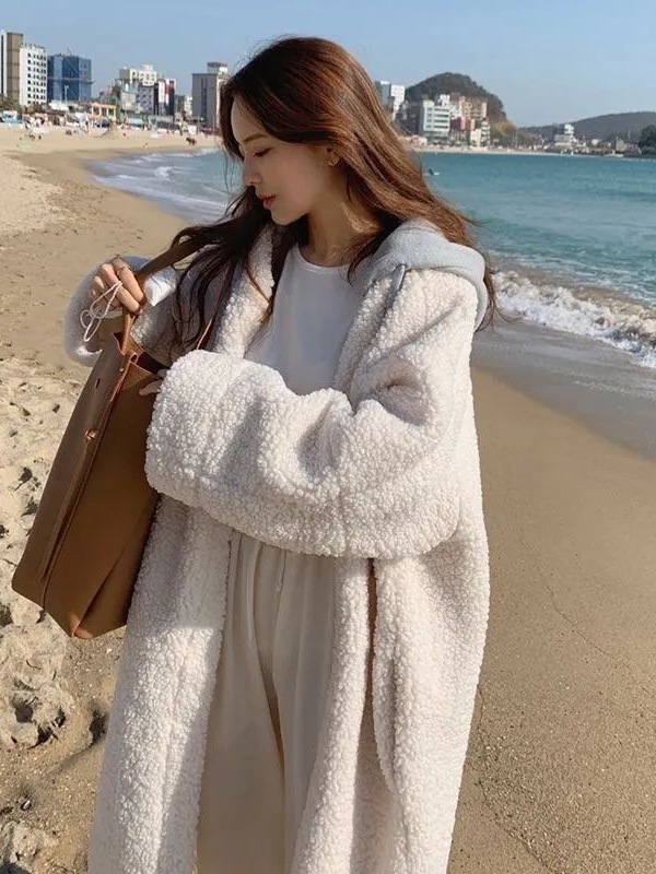 Ladies Hooded Lamb Fur Jacket  - Street Fashion Jacket recension och pris