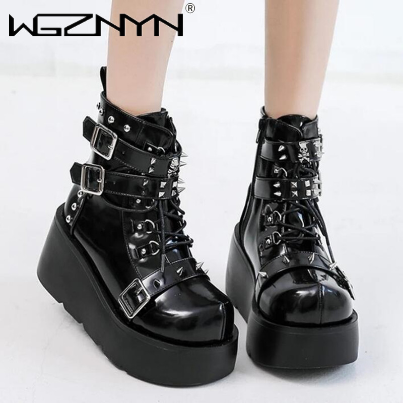 NEW Ladies Wedges High Heels B - Street Fashion Punk recension och pris