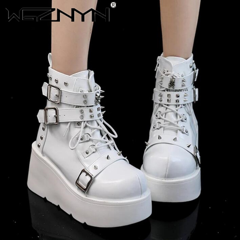 NEW Ladies Wedges High Heels B - Street Fashion Punk recension och pris