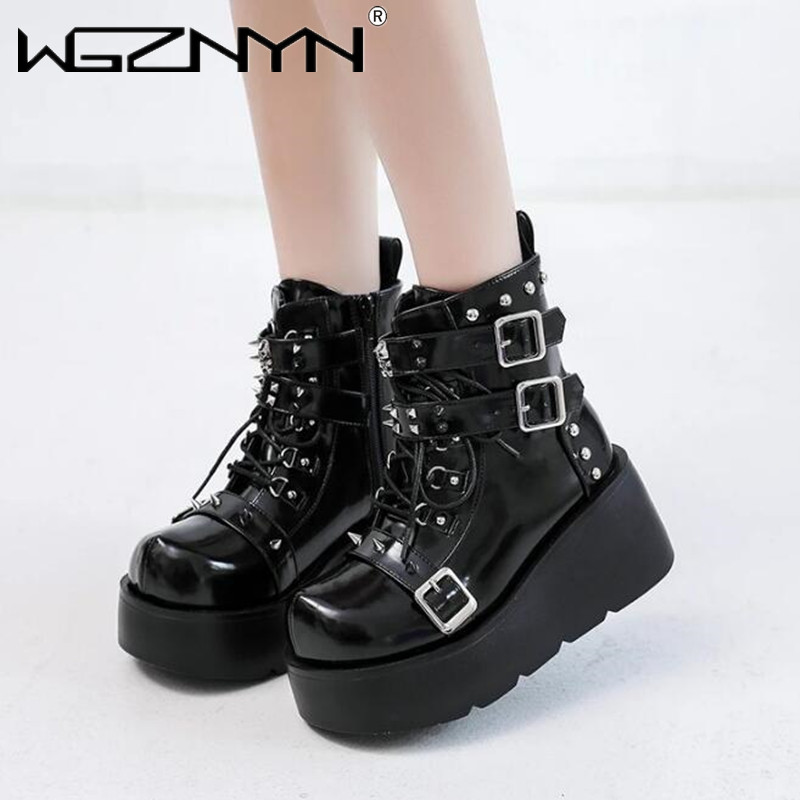 NEW Ladies Wedges High Heels B - Street Fashion Punk recension och pris