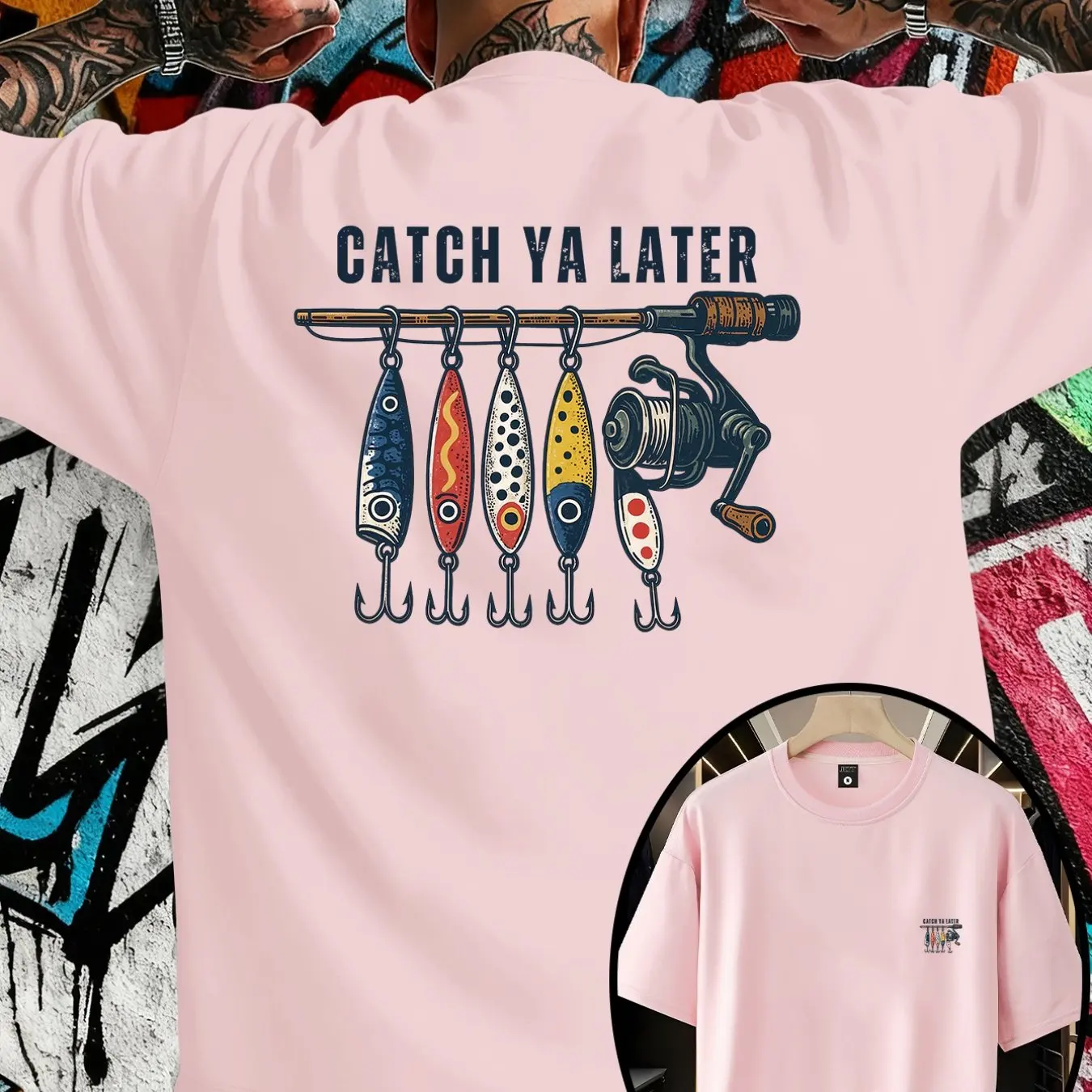 2026 Summer Men's Catch Ya Lat - Street Style Fashion Quotes recension och pris