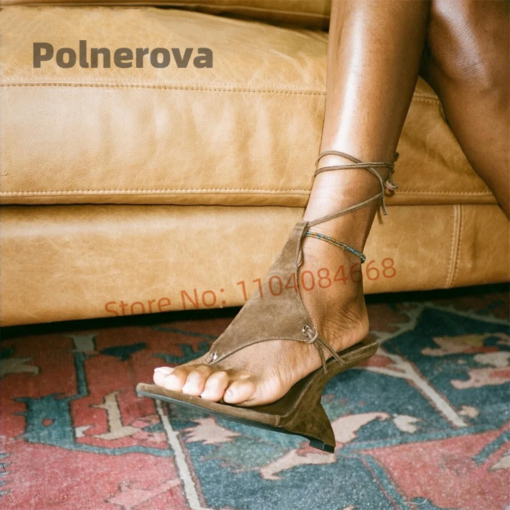 Sexy Brown Suede Sandals for W - Street Fashion Brands recension och pris