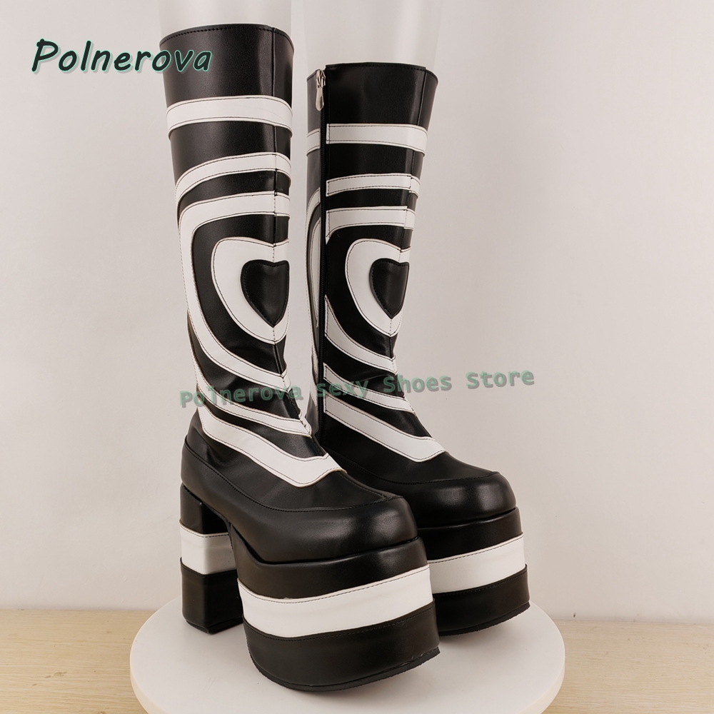 Heart Print Platform Fashion B - Street Fashion Punk recension och pris