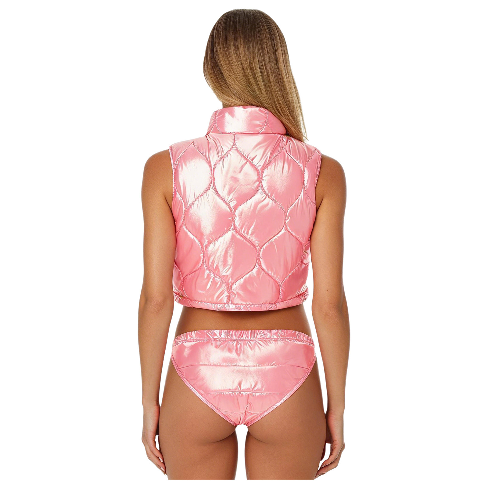 Womens Ladies Shiny Quilted Pu - Puffer Vest Padded recension och pris