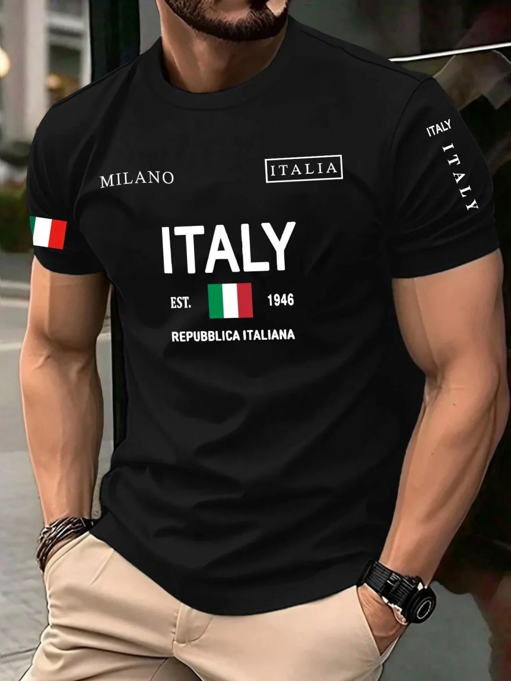European and American Men's Su - Street Fashion Milan recension och pris