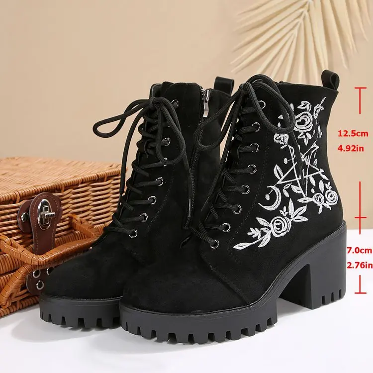 2025 new Flower Platform Boots - Street Fashion Punk recension och pris