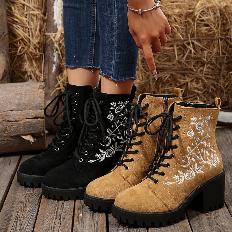 2025 new Flower Platform Boots - Street Fashion Punk recension och pris