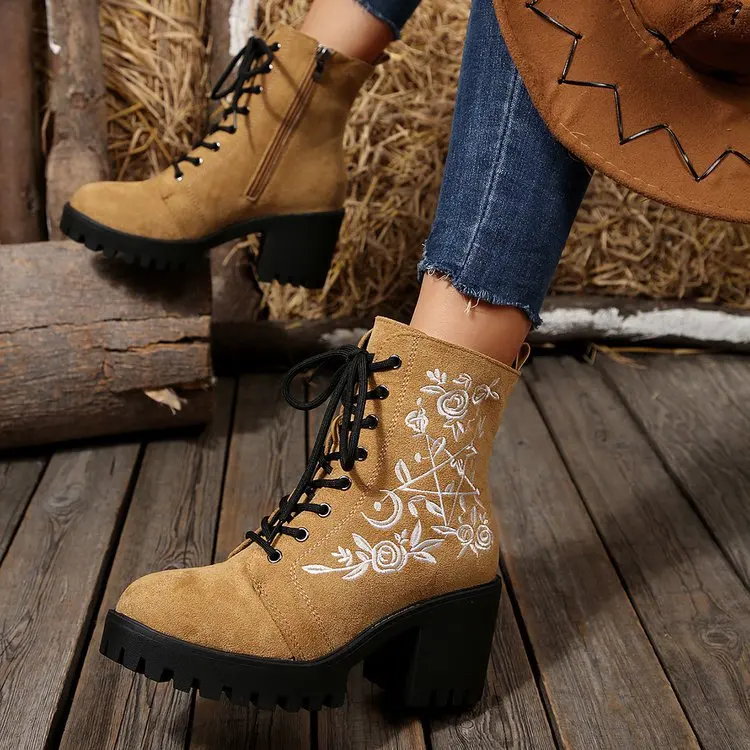 2025 new Flower Platform Boots - Street Fashion Punk recension och pris