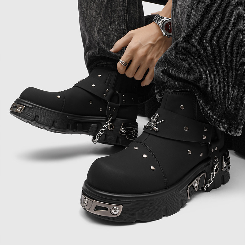 Rock Punk Metal Patchwork Moto - Street Fashion Punk recension och pris