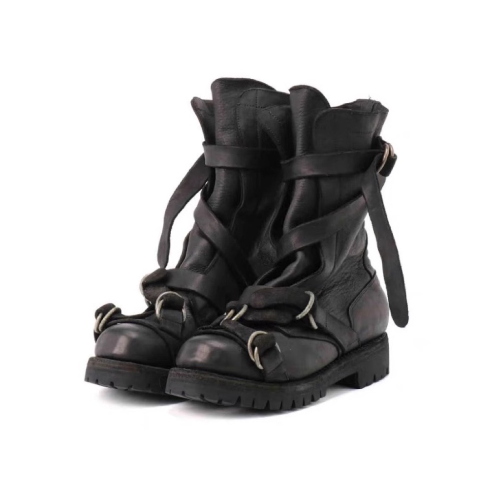 Men's Leather Motorcycle Boots - Street Fashion Punk recension och pris