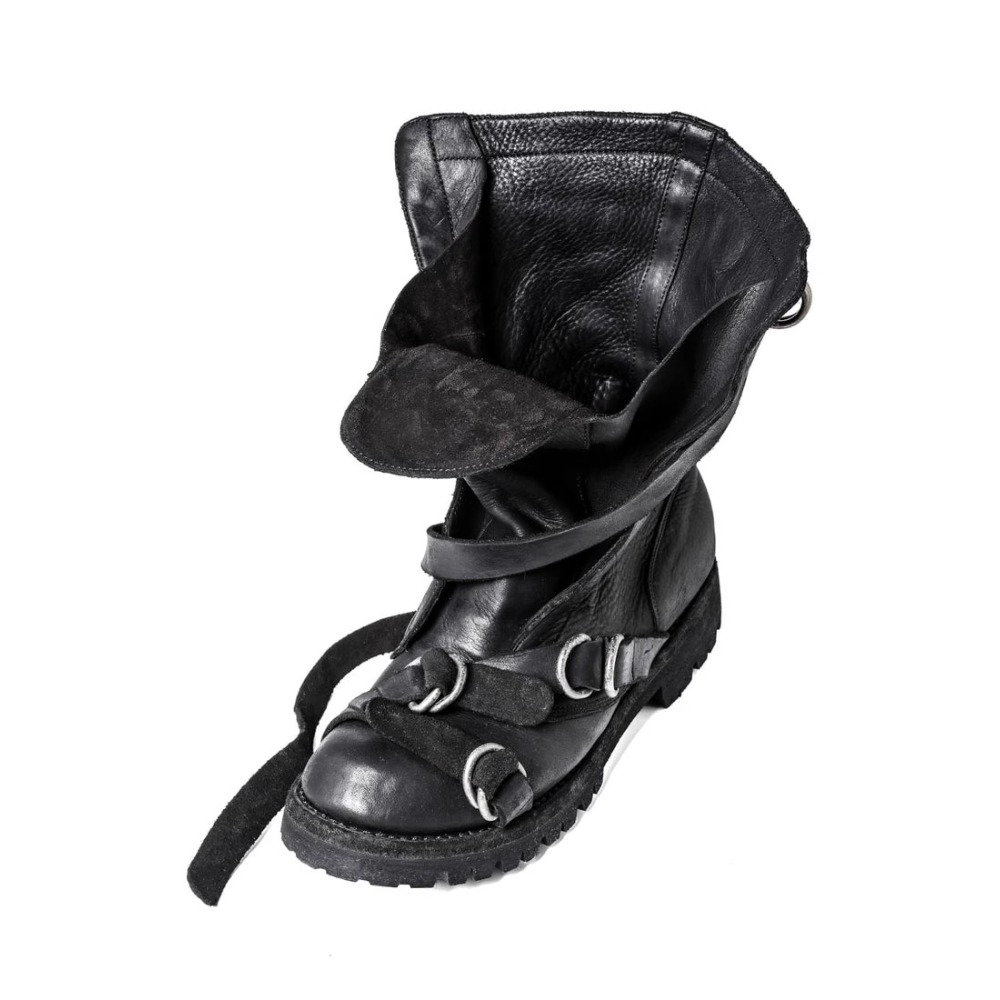 Men's Leather Motorcycle Boots - Street Fashion Punk recension och pris